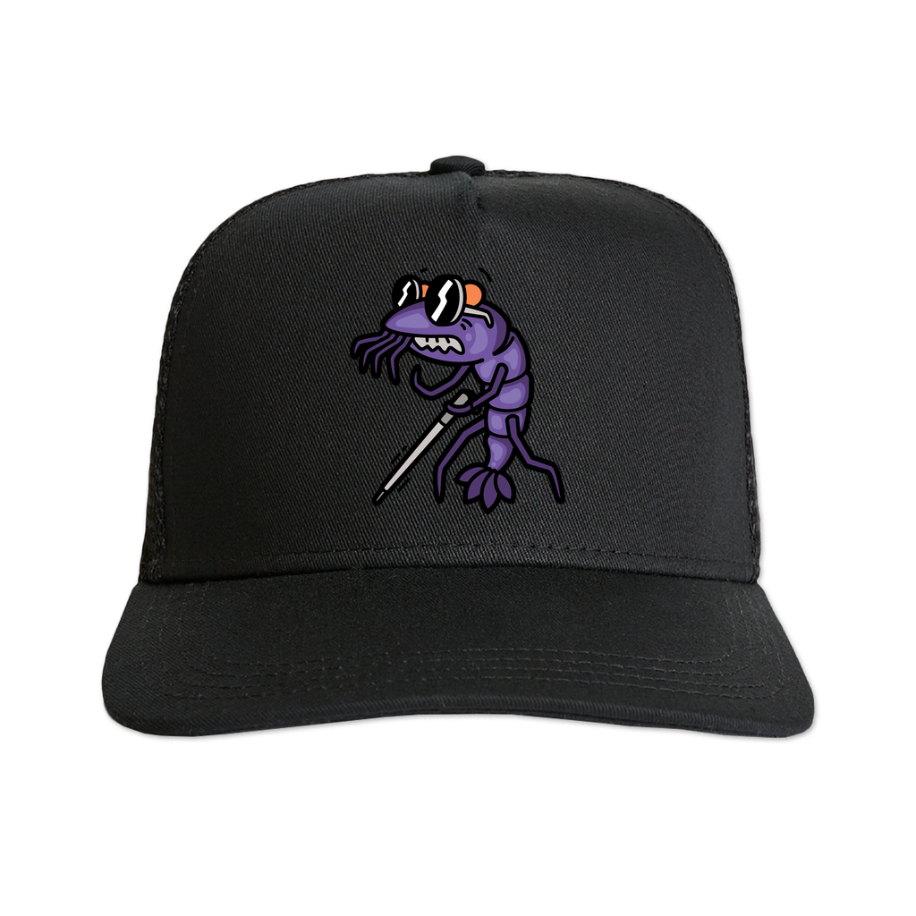 Purple Metallic Orange Eye Trucker Cap
