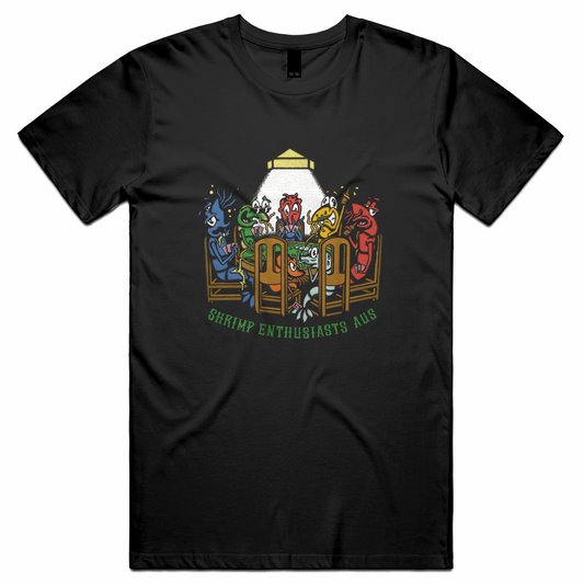 SHRIMP PLAYING POKER-ON BLACK. Shrimp Poker Unisex Tee